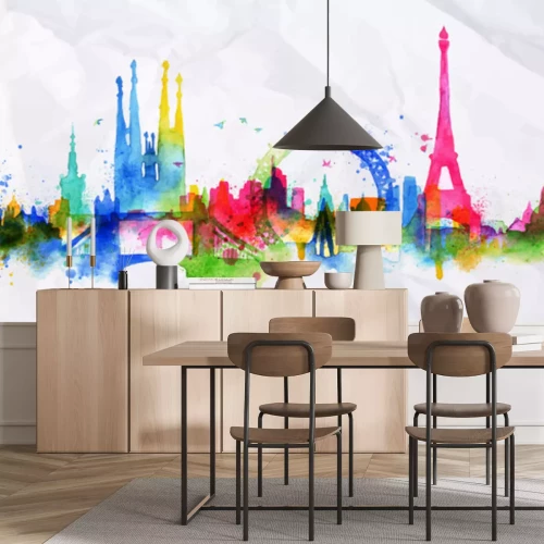 Sticker Silhouette overlay city Paris