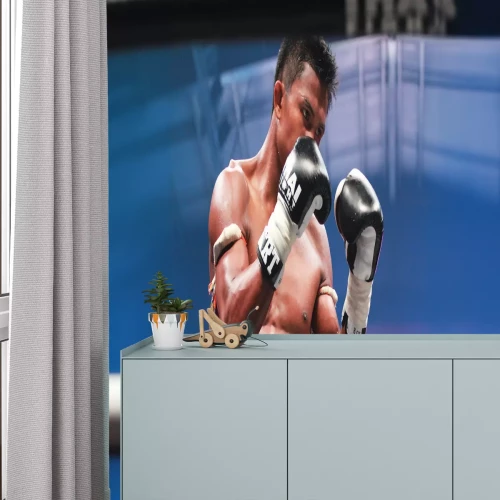 Fototapete Mann während eines Boxkampfs