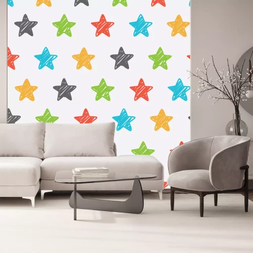 Sticker Sterne rot schwarz blau grün gelb