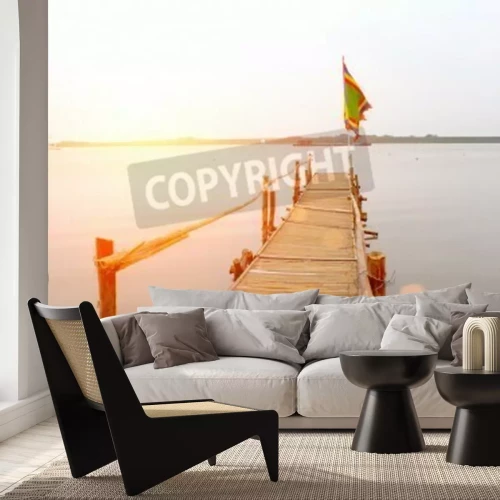 Fototapete Auf Steg flatternde Flagge