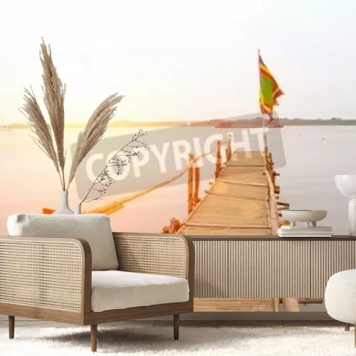 Fototapete Auf Steg flatternde Flagge