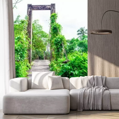 Fototapete Mit Pflanzen bewachsene Brücke