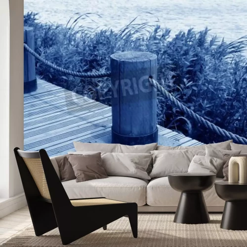 Fototapete Steg mit Wasser im Hintergrund