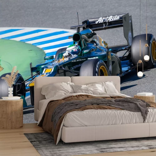 Fototapete Dunkelblauer Bolid Rennen Formel 1