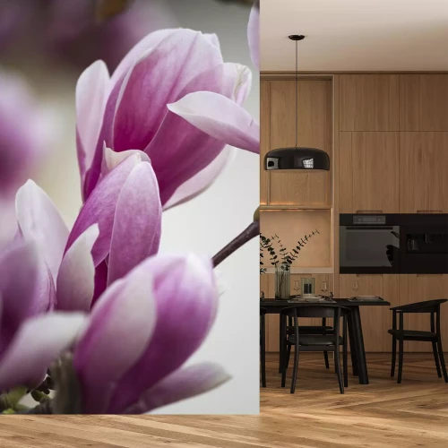 Sticker Makrofotografie einer violetten Magnolie