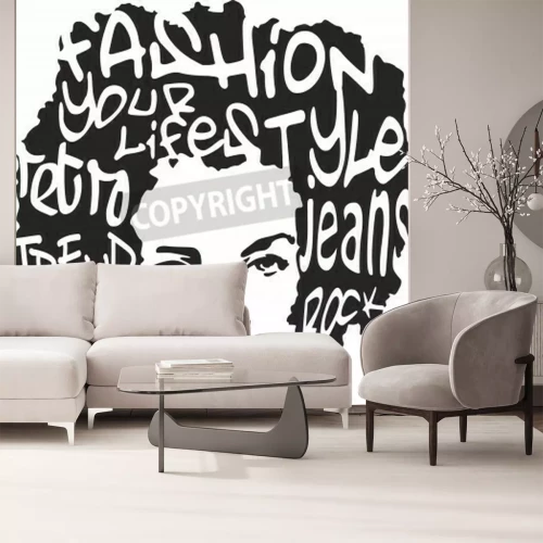 Fototapete Schwarz-Weiß-Porträt einer Frau