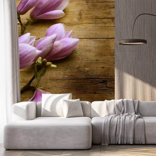 Sticker Magnolien auf einem alten Holz