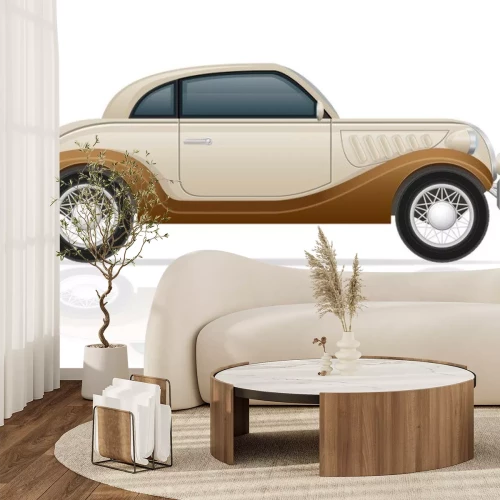 Sticker alte Retro-Auto-Vektor-Illustration