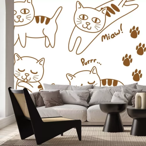 Sticker Katze für Kinder mit drei Streifen auf dem Rücken