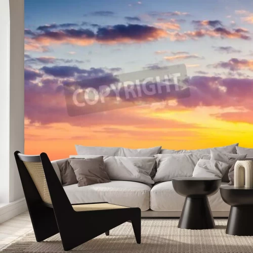 Fototapete Sonnenuntergang in warmen Tönen