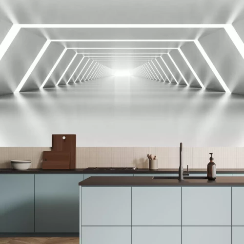 Fototapete Tunnel mit Lichtern 3D