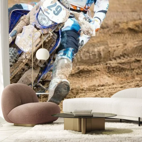 Fototapete Motocross auf dem Schlamm