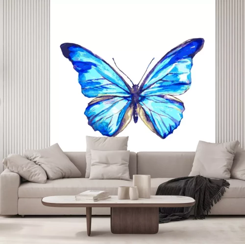 Sticker Blau geflügelter Schmetterling