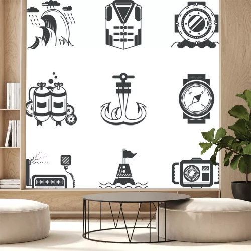 Sticker Meer und Zeichensymbole