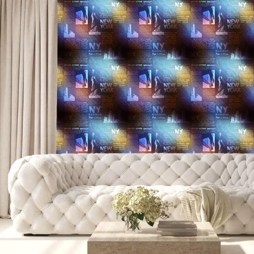 Tapete Muster New York auf unscharfen Hintergrund.