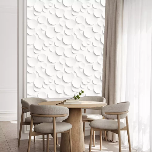 Tapete Seamless pattern of white circles with drop shadows