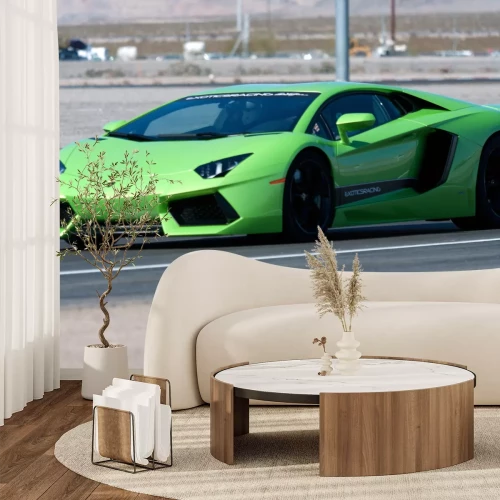 Fototapete Grünes Auto Lamborghini