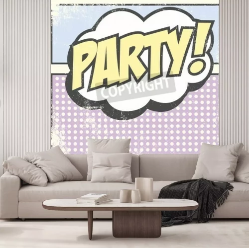 Fototapete Illustration mit Aufschrift im Pop-Art-Stil