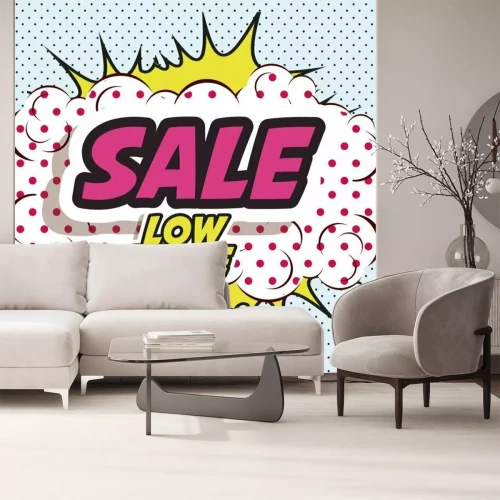 Sticker Inschrift Sale im Pop-Art-Stil