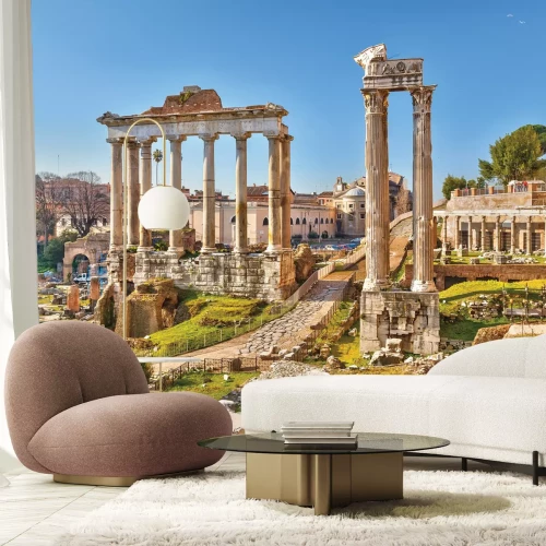 Fototapete Ruinen des antiken Kolosseums in Rom