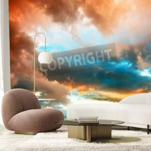 Fototapete Himmel und grüne Landschaft