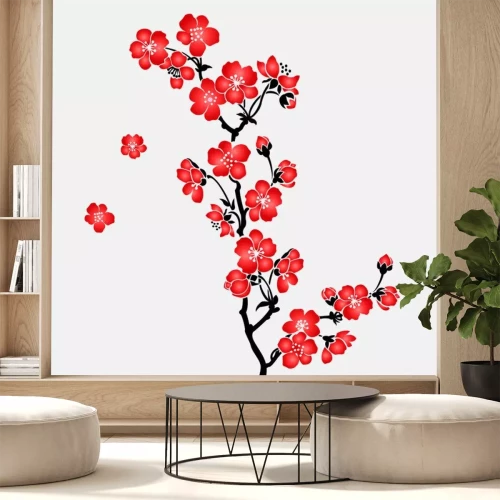 Sticker Ein Zweig der blühenden Kirschbaum Sakura