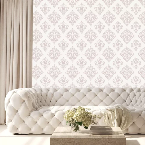 Tapete Damast nahtlose Muster. Orient-Rosa-Hintergrund