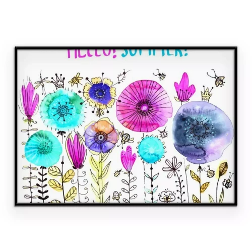 Poster Eine bezaubernde Blumenkomposition im Aquarellstil