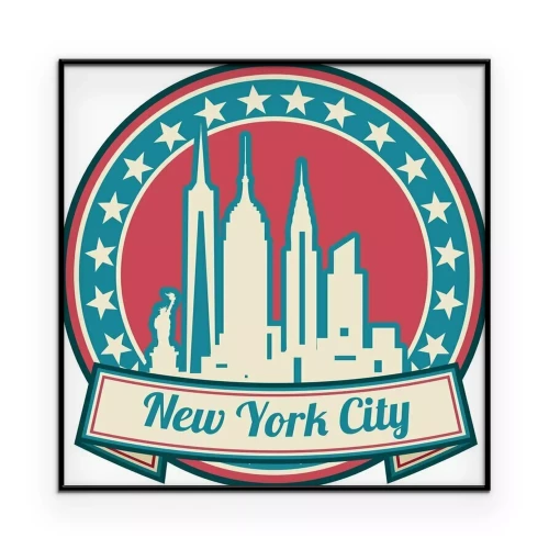 Poster Die Umrisse der New Yorker Gebäude in einem symbolischen Ansatz