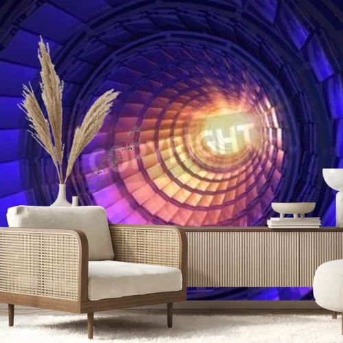 Fototapete Futuristischer Neon-Tunnel