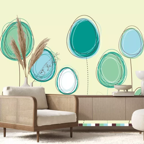 Sticker Ostereier - Blumen -Karte