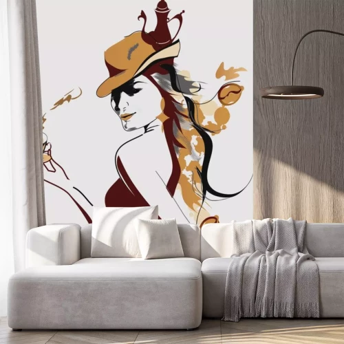 Sticker Kaffee -girl