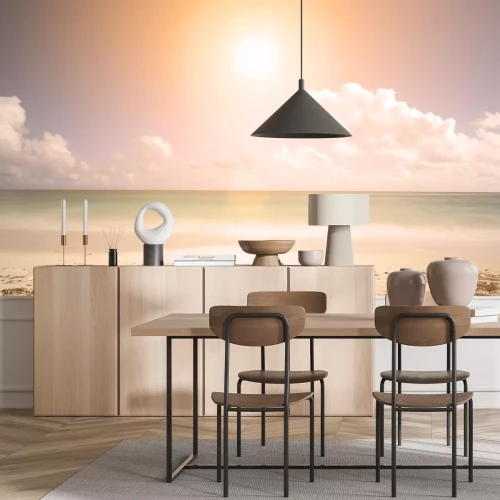 Fototapete Aufgehende Sonne über tropischem Strand