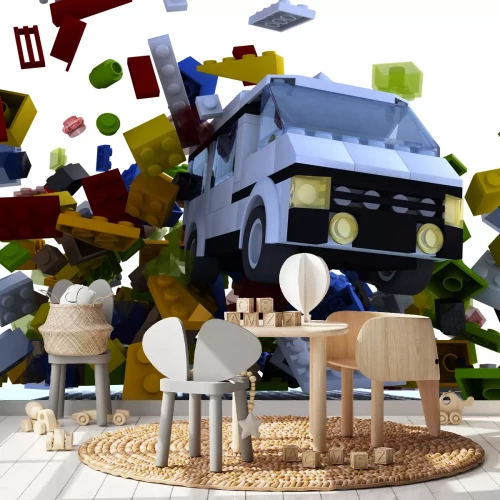 Sticker Toy van getroffen Blöcke auf weißem Hintergrund