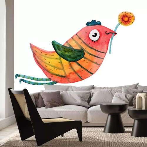 Sticker zeichnerischer Vogel in Farbschattierungen