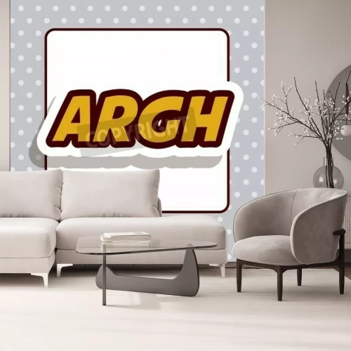 Fototapete Gelbe Aufschrift Pop-Art