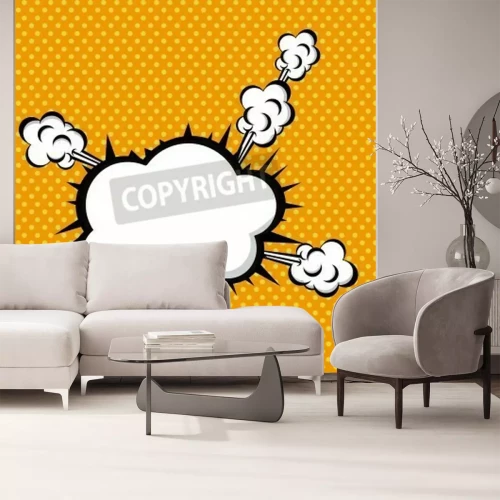Fototapete Weiße Cartoon-Sprechblase