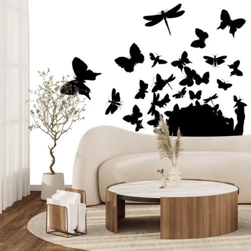 Sticker Schmetterlinge aus einem Kopf