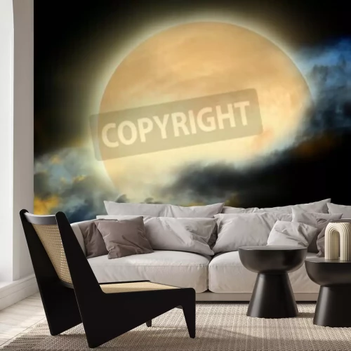 Fototapete Vollmond und Wolken