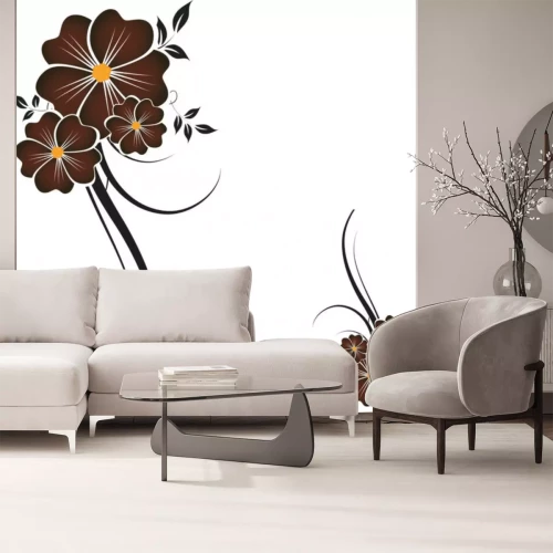 Sticker Blumen in brauner Farbe