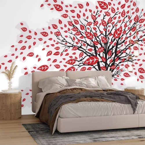 Sticker Baum und Blätter - Wind und Sturm