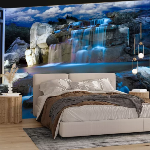 Fototapete Räumliche Ansicht des Wasserfalls