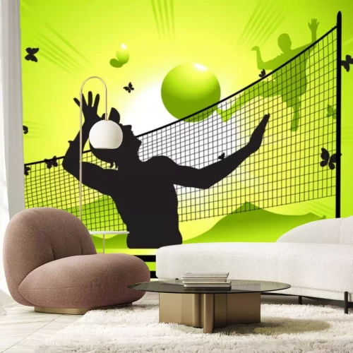 Sticker Landschaft, Natur, Menschen spielen Volleyball