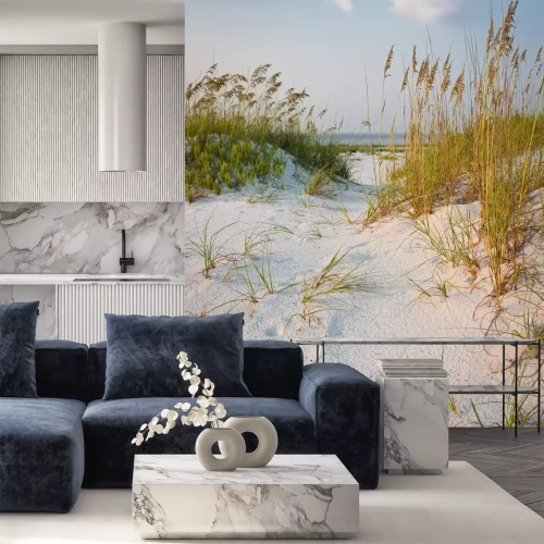 Fototapete Strand und Dünen mit Gras