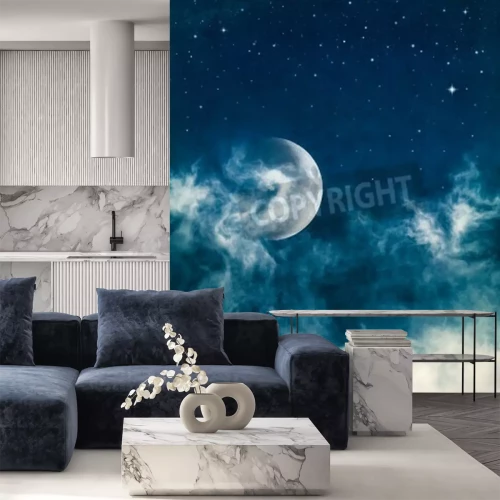 Fototapete Grauer Himmel vom Fenster des Flugzeugs aus