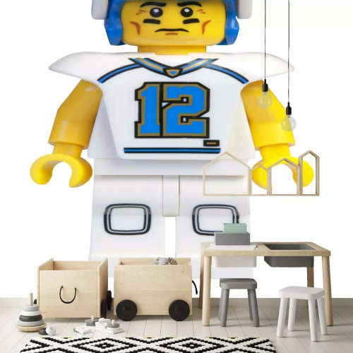 Sticker Adelaide, Australien - 13. März 2015: ist eine Studioaufnahme von einem Fußball-Spieler-Minifigur Lego Minifiguren aus der Serie 8. Lego sehr beliebt weltweit mit Kinder und Sammler.