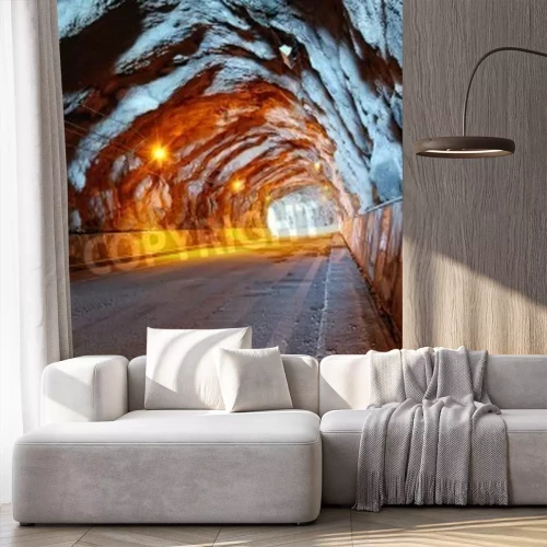 Fototapete Weg im Tunnel 3D