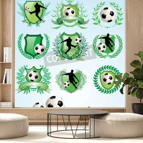 Fototapete Grüne Fußball-Wappen