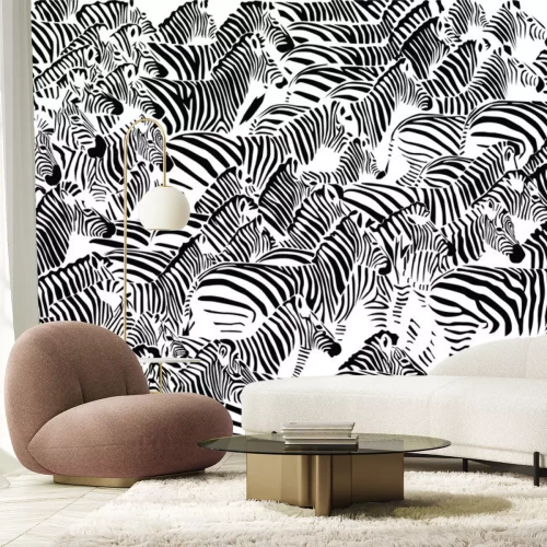 Sticker Tiere Zebras große Herde