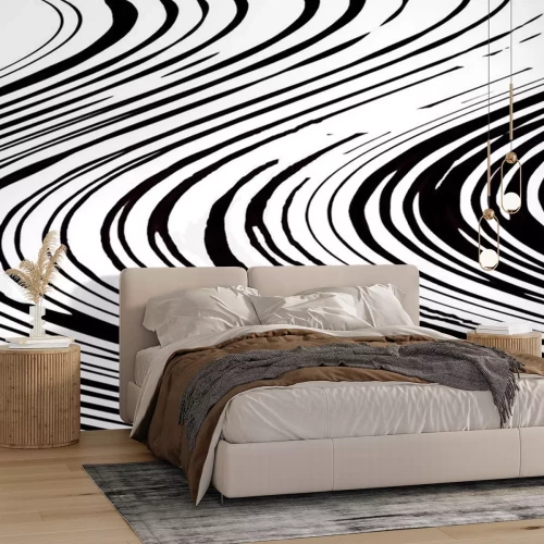 Sticker Nahtlose schwarze und weiße Streifen